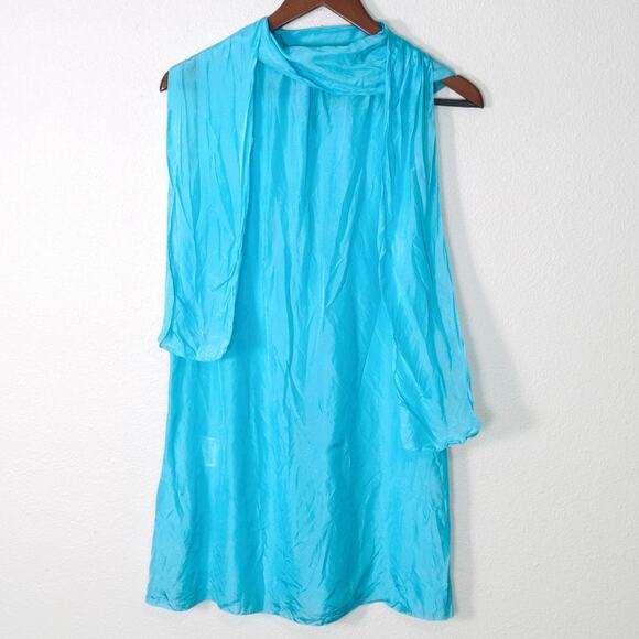 GANT Collection Women’s Dress Ethereal Pure Silk Airy Minimal Chic Blue Size M - Picture 3 of 8